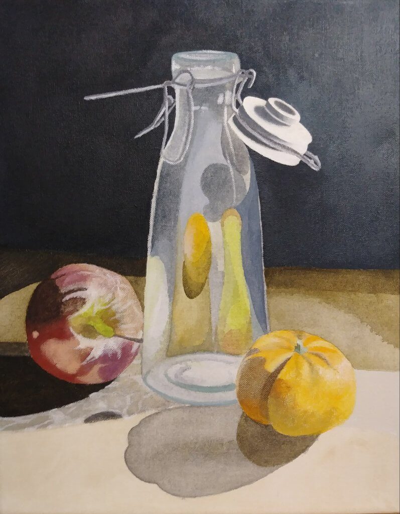 Bellana Parungao, "Acrylic Fruit Still Life," Acrylic, Painting I Spring 2020, Instructor Sandra Jeknavorian