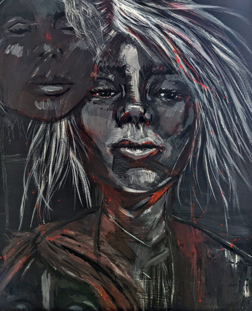 Amanda Swan, "Self Dark," Acrylic, Portfolio Preparation II Fall 2020, Instructor Sandra Jeknavorian