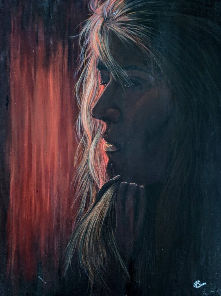 Amanda Swan, "Self Light," Acrylic, Portfolio Preparation I Spring 2020, Instructor Sandra Jeknavorian